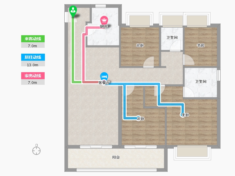 江苏省-苏州市-复游城太仓-105.99-户型库-动静线