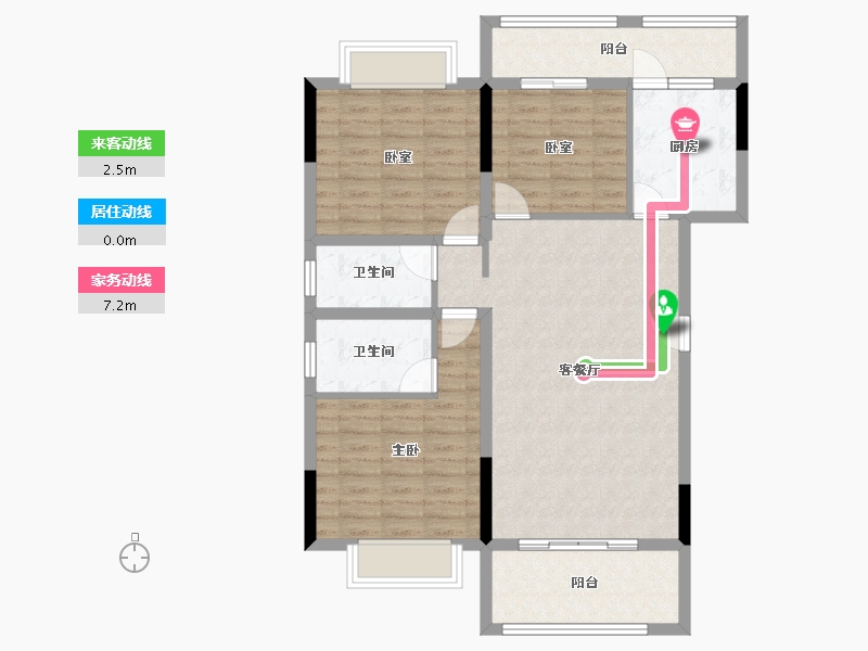 云南省-红河哈尼族彝族自治州-万达御府-96.43-户型库-动静线