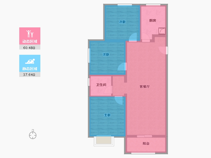 山西省-太原市-中国中铁·诺德城-87.26-户型库-动静分区