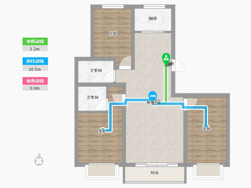 内蒙古自治区-乌兰察布市-文华学府-74.38-户型库-动静线