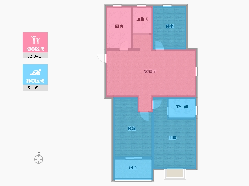 江苏省-连云港市-和安·紫薇园-102.40-户型库-动静分区