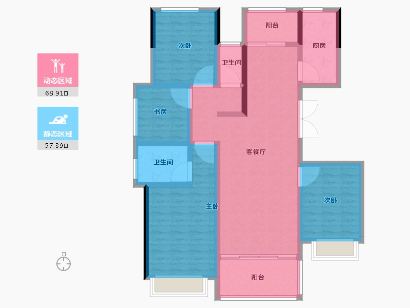 河南省-郑州市-永威城玖著-112.80-户型库-动静分区