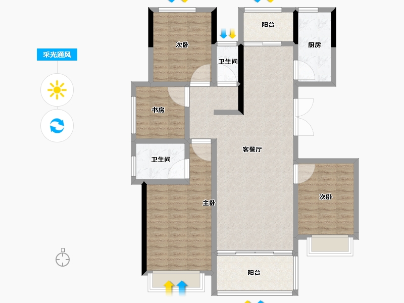 河南省-郑州市-永威城玖著-112.80-户型库-采光通风