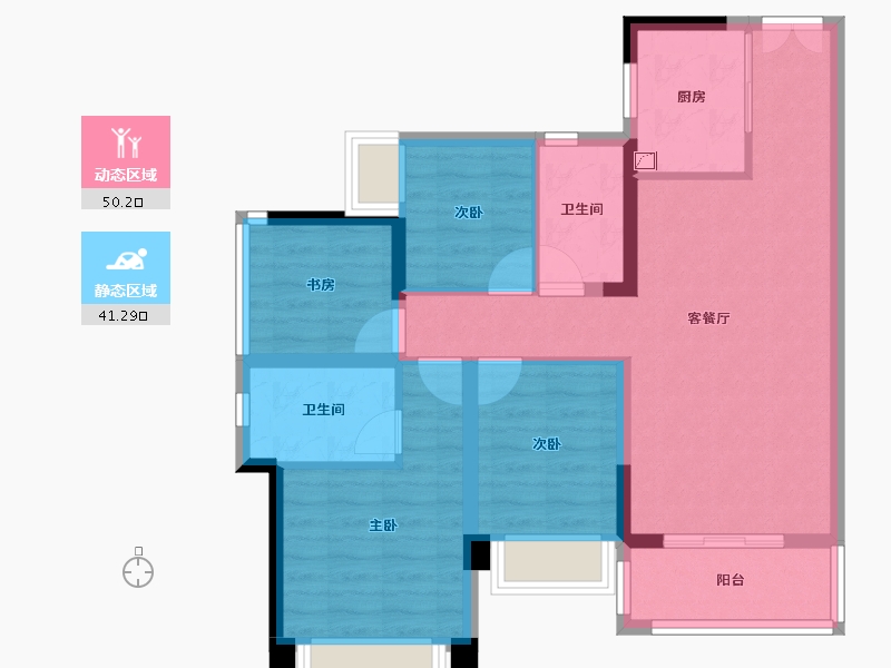 广东省-广州市-越秀华发亲爱里-80.99-户型库-动静分区