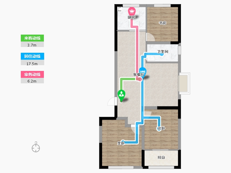 山东省-潍坊市-鸿运春熙园-80.63-户型库-动静线