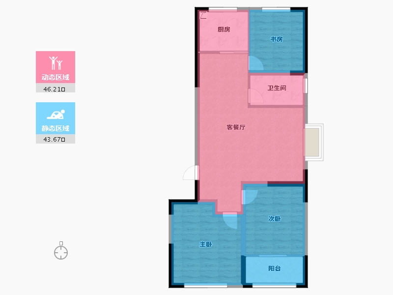 山东省-潍坊市-鸿运春熙园-80.63-户型库-动静分区