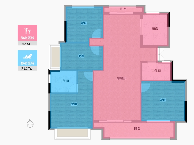 浙江省-丽水市-美林松州华庭-103.20-户型库-动静分区