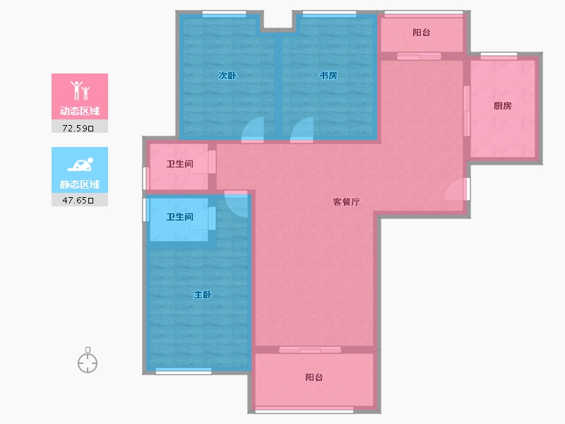 陕西省-汉中市-晨晖江璟-107.08-户型库-动静分区