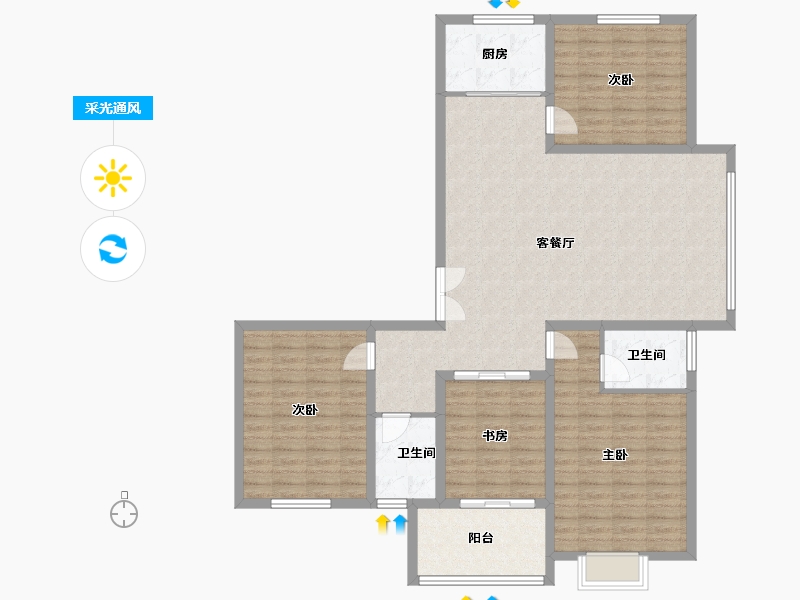 山西省-临汾市-朱雀翰文苑-131.13-户型库-采光通风