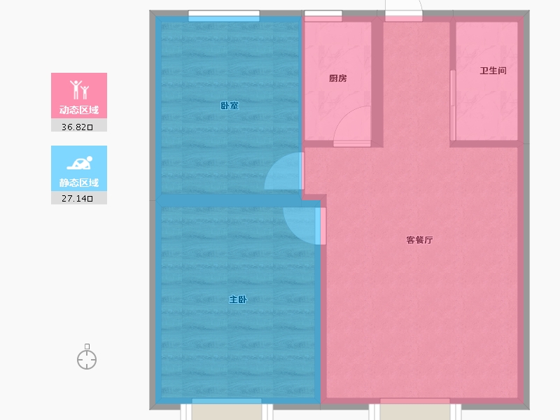 新疆维吾尔自治区-乌鲁木齐市-南湖品御-57.40-户型库-动静分区