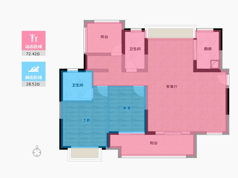 广东省-惠州市-新城金樾江南-89.58-户型库-动静分区