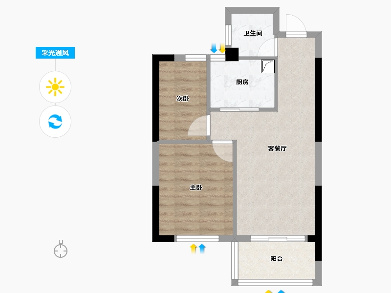 福建省-福州市-中建·岳前雅居-48.00-户型库-采光通风