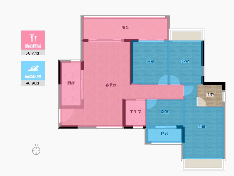 广西壮族自治区-来宾市-海能龙福郡-98.93-户型库-动静分区