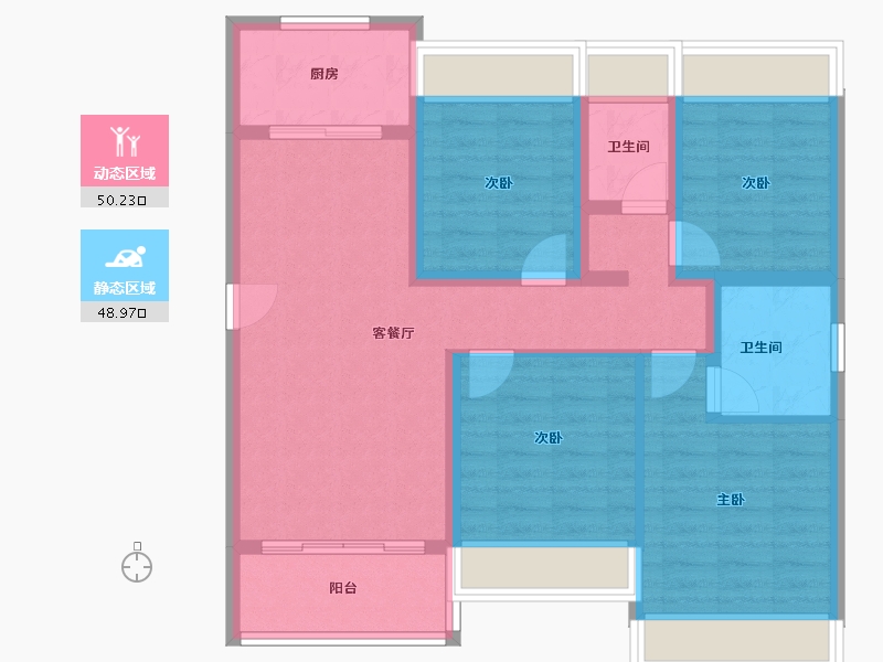 广东省-江门市-龙光龙湖双龙天著-87.92-户型库-动静分区