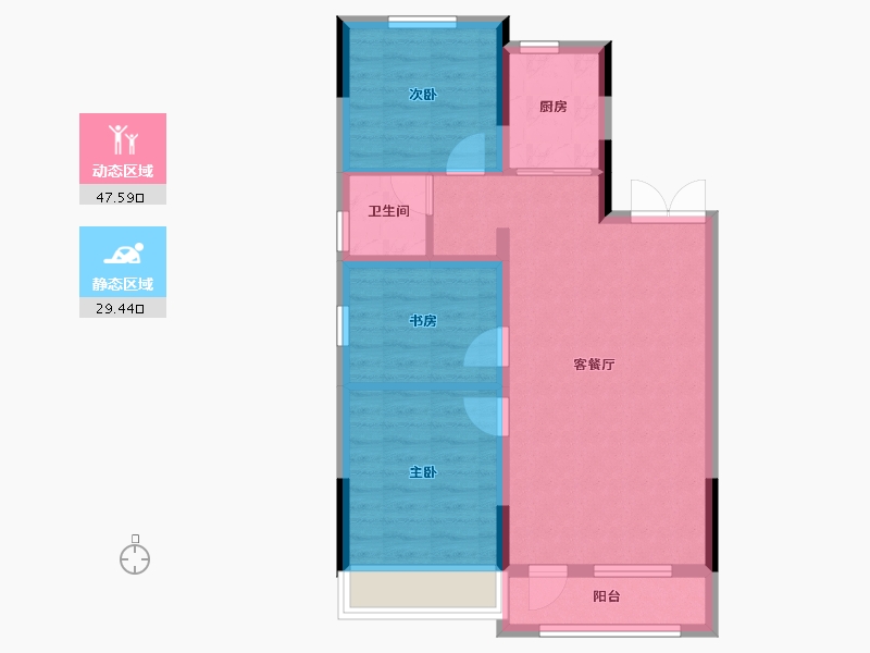 吉林省-长春市-龍府御澋園-68.71-户型库-动静分区