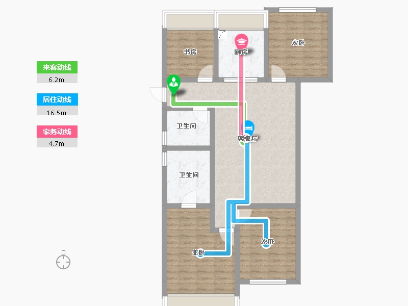 浙江省-温州市-美的君兰锦绣-95.24-户型库-动静线