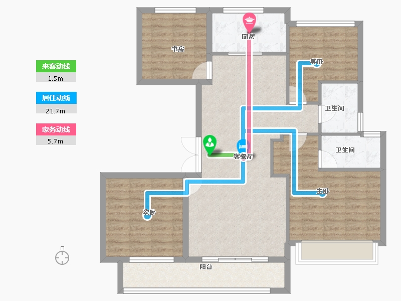 浙江省-丽水市-美林松州华庭-103.20-户型库-动静线