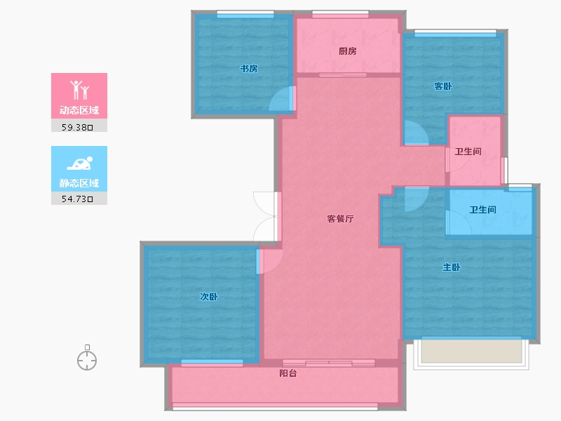 浙江省-丽水市-美林松州华庭-103.20-户型库-动静分区