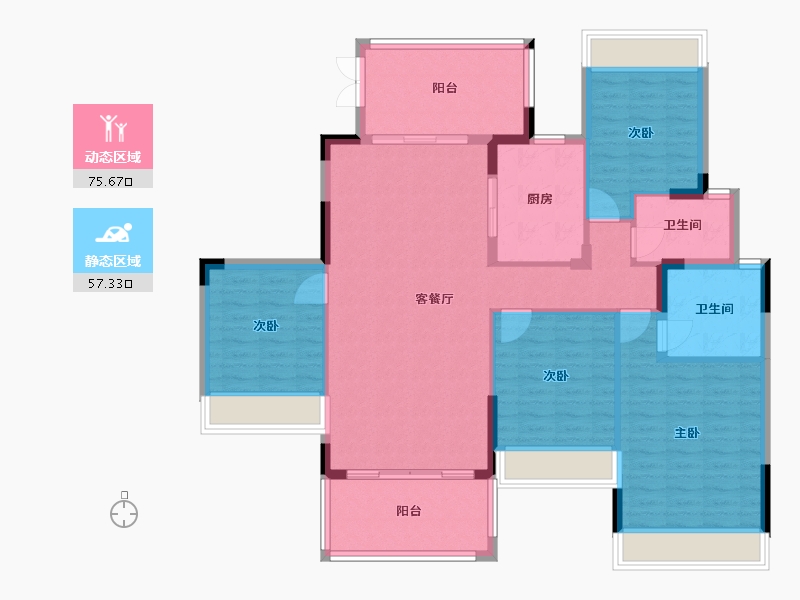 广东省-惠州市-惠阳星河丹堤-N区-130.00-户型库-动静分区