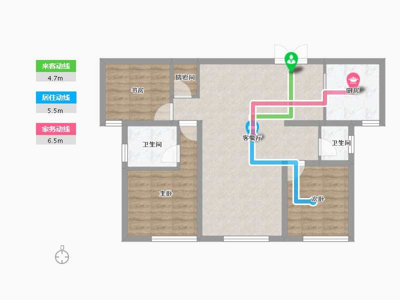 新疆维吾尔自治区-乌鲁木齐市-交建翰博苑-78.95-户型库-动静线