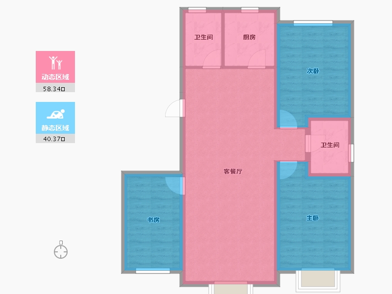 河北省-保定市-中建玖居匠心阁-88.65-户型库-动静分区