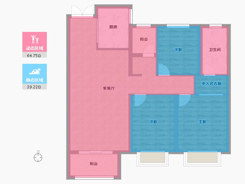 山东省-德州市-阳光尚品-93.52-户型库-动静分区