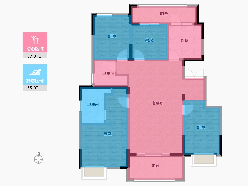 江苏省-南京市-金浦御龙湾-110.40-户型库-动静分区