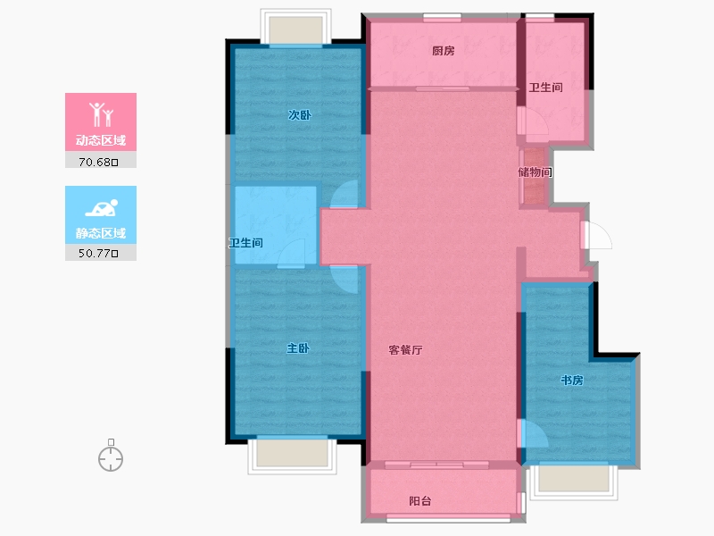 吉林省-长春市-华润置地紫境-109.60-户型库-动静分区