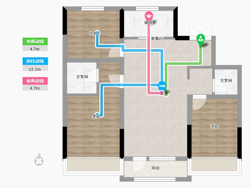 吉林省-长春市-龍府御澋園-74.04-户型库-动静线