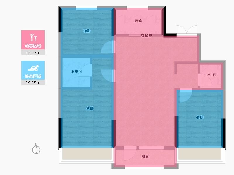 吉林省-长春市-龍府御澋園-74.04-户型库-动静分区