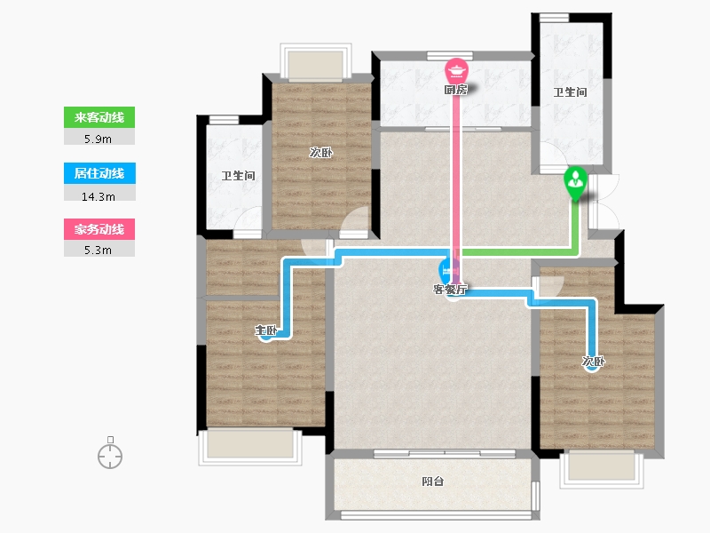 吉林省-长春市-华润置地紫境-121.59-户型库-动静线