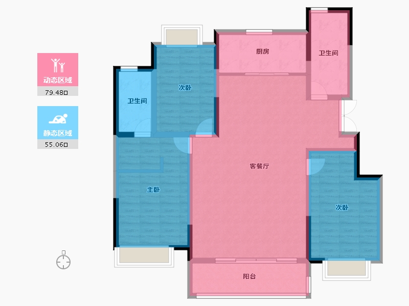 吉林省-长春市-华润置地紫境-121.59-户型库-动静分区