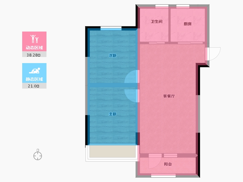 吉林省-长春市-龍府御澋園-52.46-户型库-动静分区