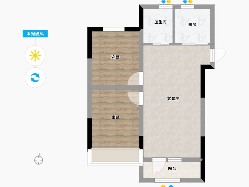 吉林省-长春市-龍府御澋園-52.46-户型库-采光通风