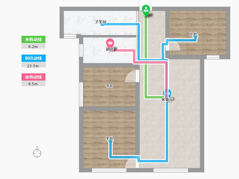 新疆维吾尔自治区-乌鲁木齐市-交建翰博苑-73.08-户型库-动静线