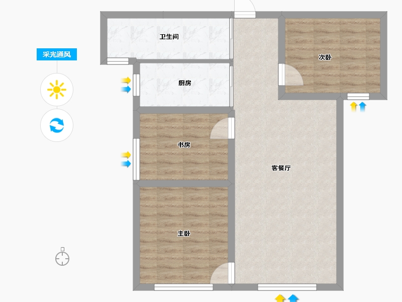 新疆维吾尔自治区-乌鲁木齐市-交建翰博苑-73.08-户型库-采光通风