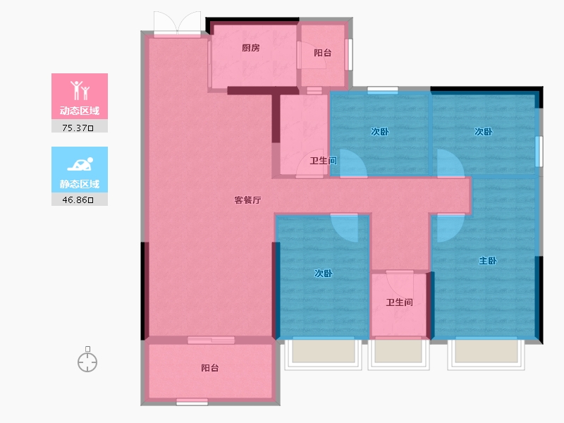 广东省-云浮市-翔顺筠粤豪苑-110.56-户型库-动静分区