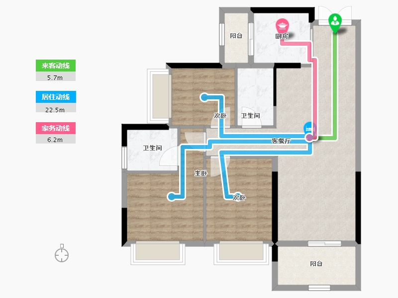 广东省-云浮市-翔顺筠粤豪苑-91.70-户型库-动静线