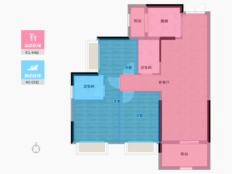 广东省-云浮市-翔顺筠粤豪苑-91.70-户型库-动静分区