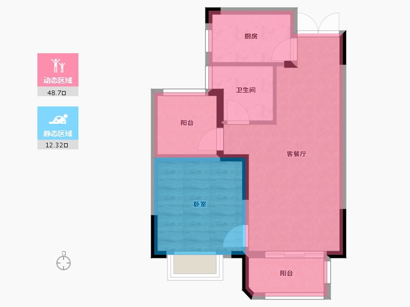 江苏省-南京市-金浦御龙湾-54.40-户型库-动静分区