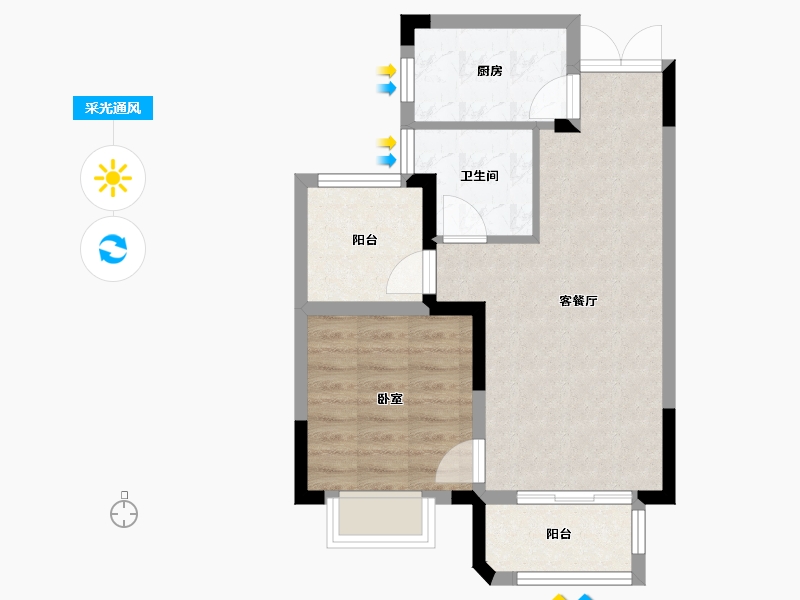 江苏省-南京市-金浦御龙湾-54.40-户型库-采光通风