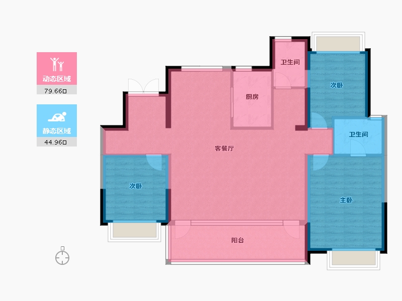 河北省-石家庄市-旭辉滨河江来原旭辉公元-112.66-户型库-动静分区