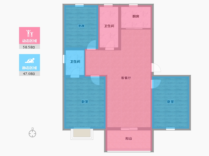 江苏省-连云港市-和安·紫薇园-94.41-户型库-动静分区