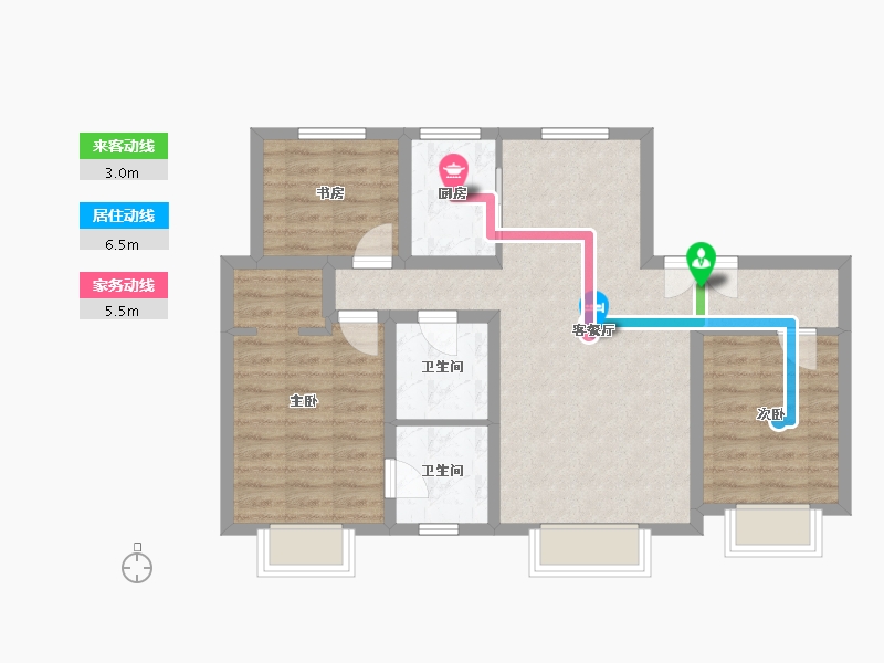 新疆维吾尔自治区-乌鲁木齐市-城建橡树湾-76.81-户型库-动静线