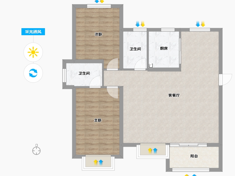 福建省-福州市-平潭岚湾正荣府-87.00-户型库-采光通风