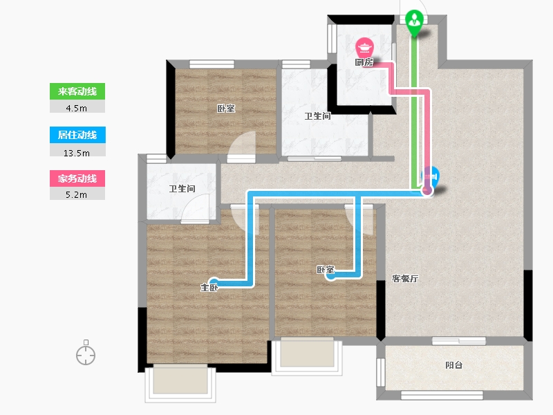 江西省-吉安市-龙和芯园-84.00-户型库-动静线