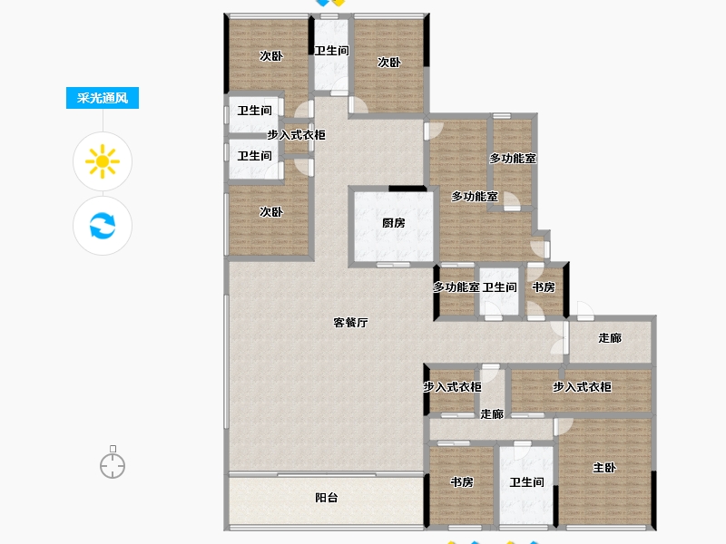 重庆-重庆市-公园大道-317.16-户型库-采光通风