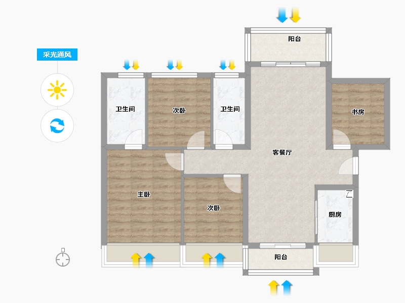 广东省-江门市-龙光龙湖双龙天著-89.30-户型库-采光通风