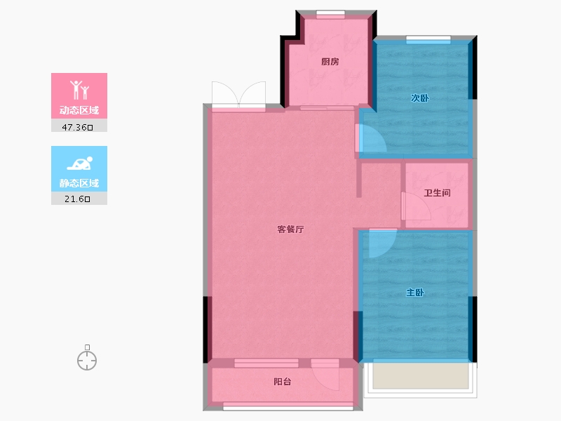 吉林省-长春市-龍府御澋園-61.45-户型库-动静分区