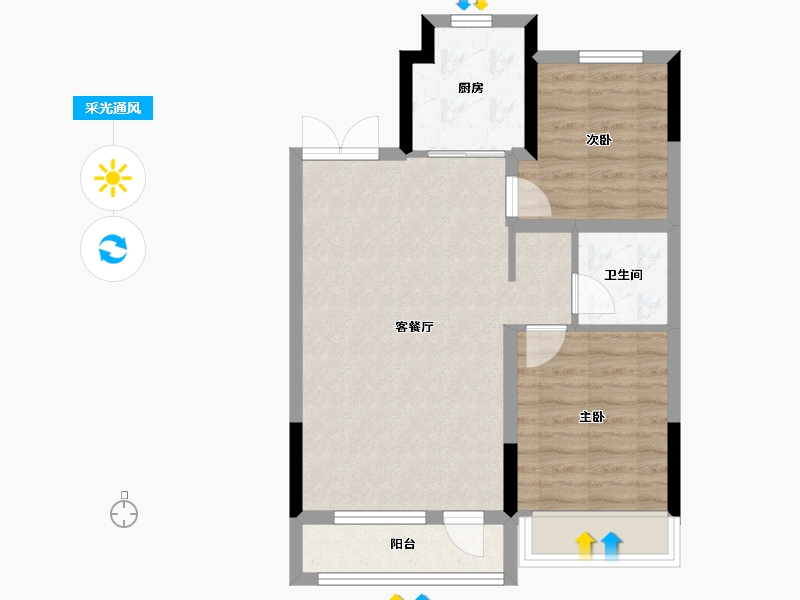 吉林省-长春市-龍府御澋園-61.45-户型库-采光通风